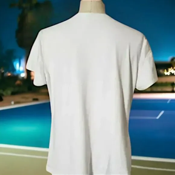 Sofibella White Short-Sleeved Half Zip Collarless Golf Shirt~$74 - Picture 3 of 11